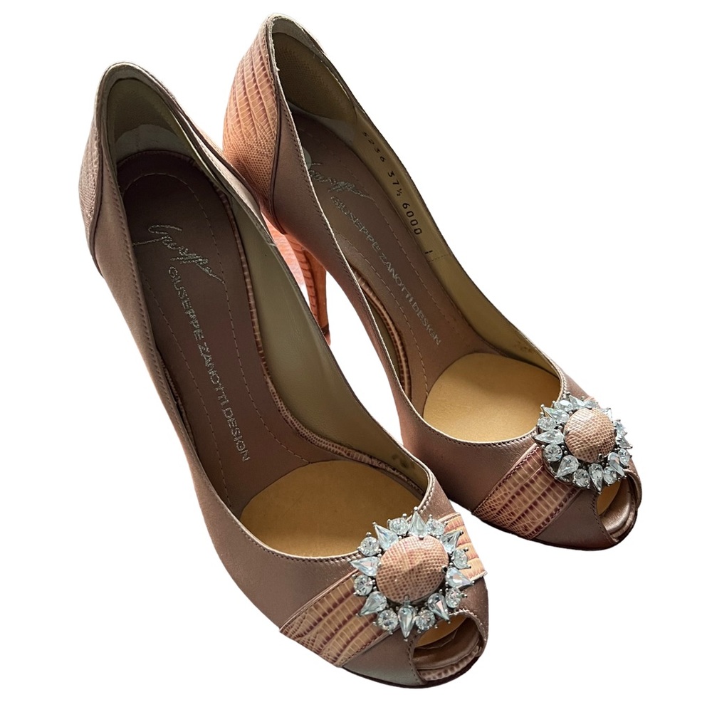 Giuseppe Zanotti Designs Vicini Womens Peep Toe Heels Beige size 37.5 5236